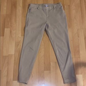 Khaki skinny pants high rise
